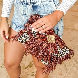 CLUTCH-TRIBAL FRINGE
